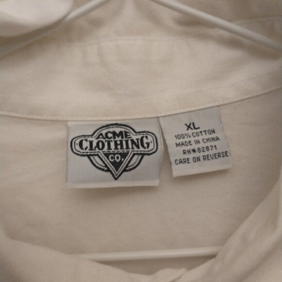 VINTAGE! 90'S WARNER BROS. LOONEY TUNES EMBROIDERED WHITE BUTTONDOWN SHIRT - Picture 4 of 4